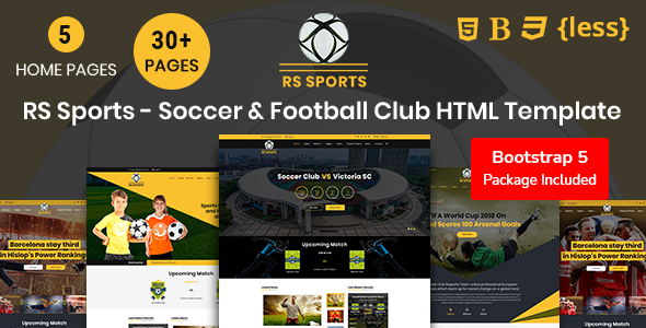 Preview image for RSSports - Soccer & Football Club HTML Template