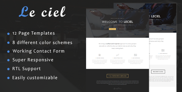 Le ciel - One Page Parallax product preview