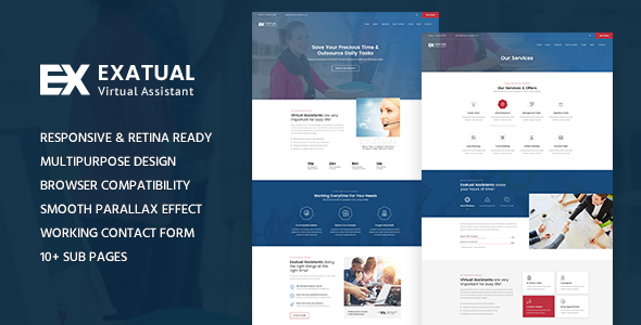 Exatual - Virtual Assistant HTML Template product preview