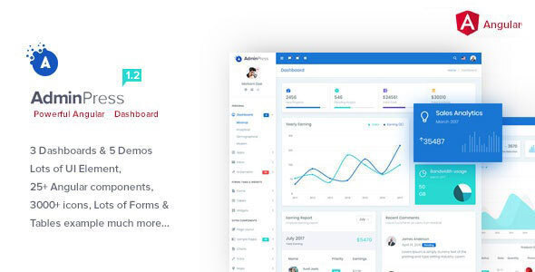 Admin Press Angular 10 Bootstrap Dashboard Template
