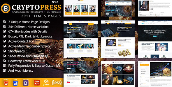 Product preview supplied for Crypto Press HTML Template
