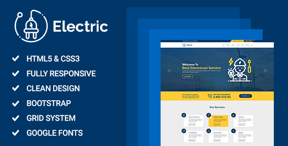 ElectricShop - Responsive HTML5 Electrical Service Template