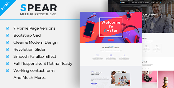 Preview image for Spear - Multipurpose Business HTML Template
