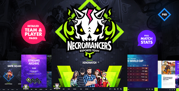 Necromancers - eSports Team PSD Template