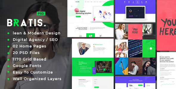 Bratis : Digital Agency PSD Template