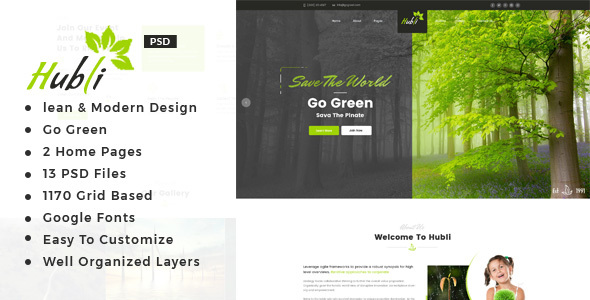 Hubli : Go Green PSD Template listing image
