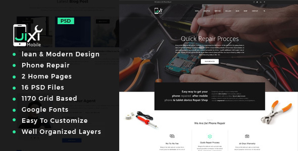 Jixi : Phone Repair PSD Template