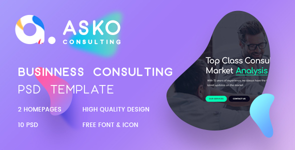 Asko - Business, Advice, Finance Consulting Psd Template