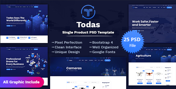 Todas - Single Product PSD Template