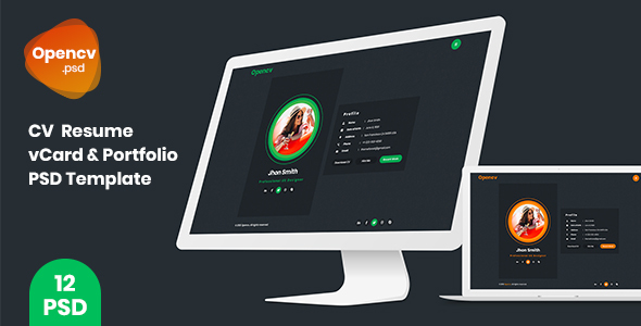 Opencv -  CV / Resume / vCard / Portfolio PSD Template