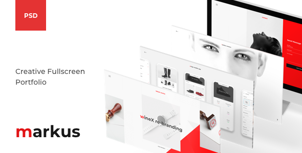 Markus – Creative Portfolio Full Screen PSD Template