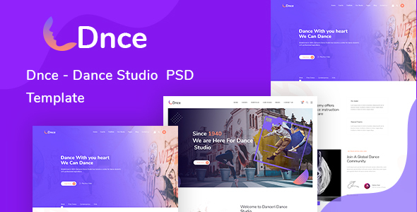 Dnce - Dance Studios PSD Template