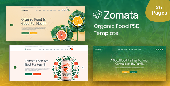 Preview image for Zomata - Organic PSD Template