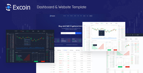 Excoin - Crypto Currency Trading Dashboard PSD Template listing image