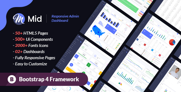 Mid - Creative Dashboard Template listing image