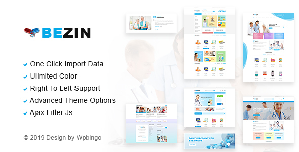 Bezin – Pharmacy & Health WooCommerce WordPress Theme with AI