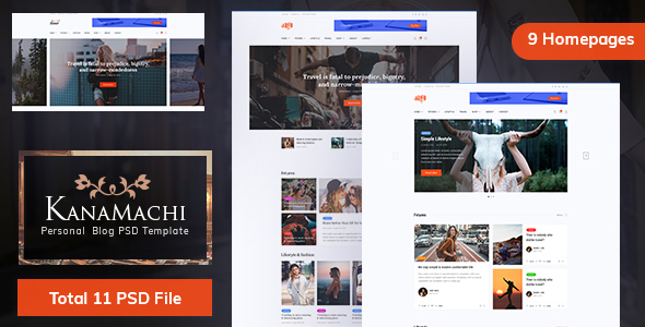 Kanamachi - Personal Blog PSD Template