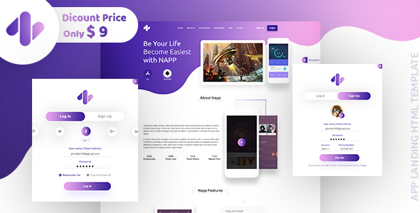 Product preview supplied for Napp - App Landing HTML Template