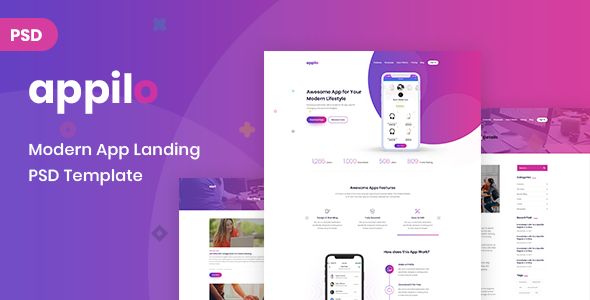 Appilo - App Landing PSD Template