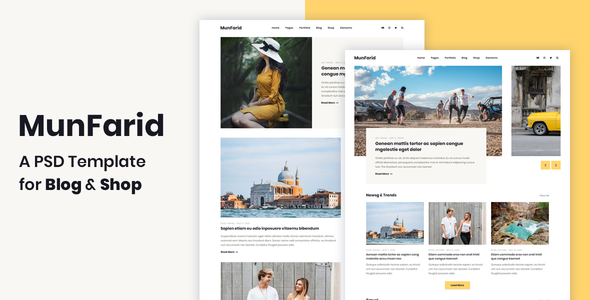 Munfarid - A PSD Template For Blog & Shop