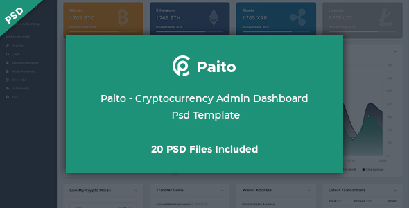 Paito - Crypto-currency Admin Dashboard Psd Template