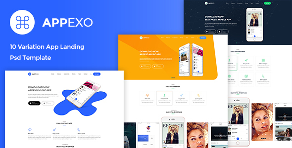 Preview image for Appexo - App Landing PSD Template