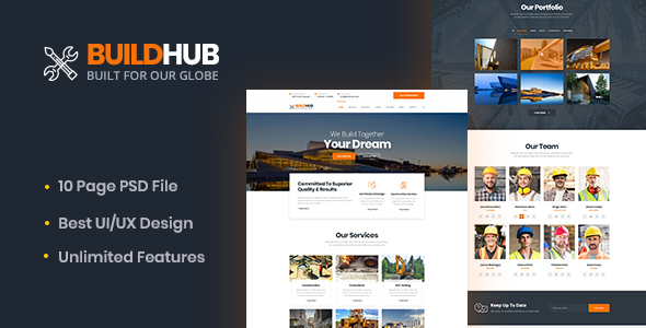 Buildhex Construction/Renovation/Interior PSD Template