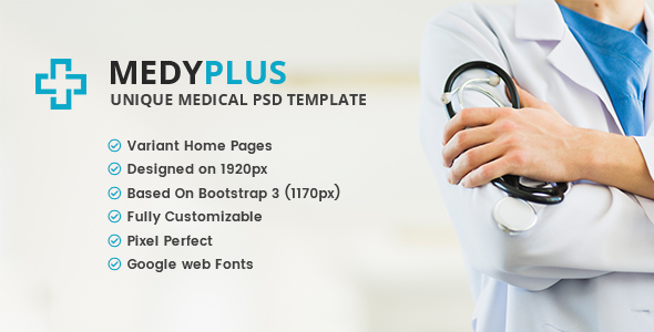 Preview image for MedyPlus - Unique Medical & Health PSD Template