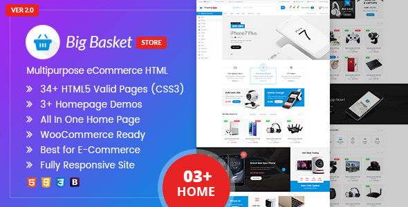 Preview image for Big Basket | Multipurpose e-commerce HTML Template