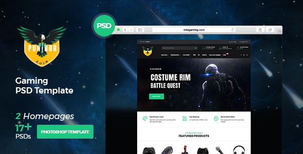 Punibor - Powerful Gaming PSD Template