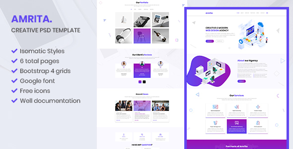 AMRITA - Creative PSD Template