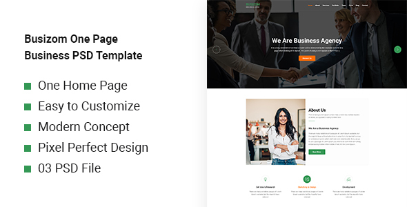 Busizom - One Page Business Template