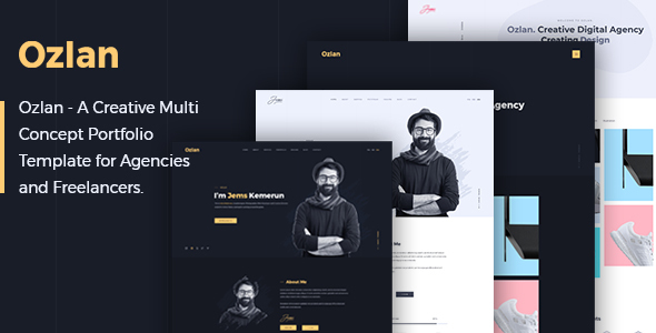 Ozlan - A Creative Multi-Concept Portfolio PSD Template for Agencies and Freelancers