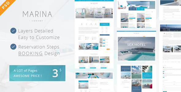 Marina - Resort & Hotel PSD Template