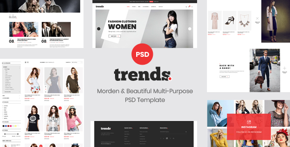 trends - Multipurpose Ecommerce PSD Template