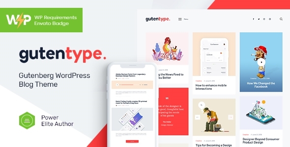 Gutentype | 100% Gutenberg Blog WordPress Theme + Elementor