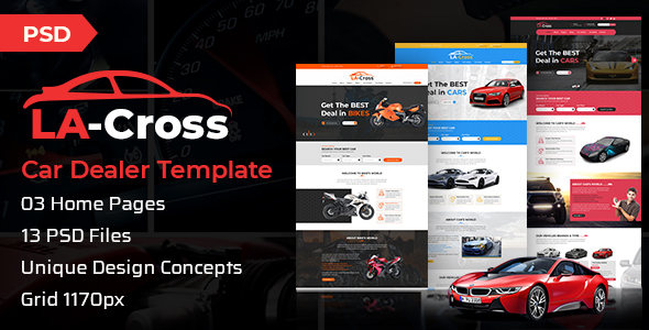 LA Cross Car Dealer PSD Template listing image