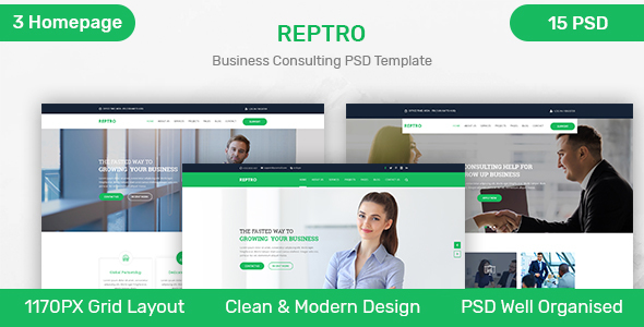REPTRO – Business Consulting PSD Template
