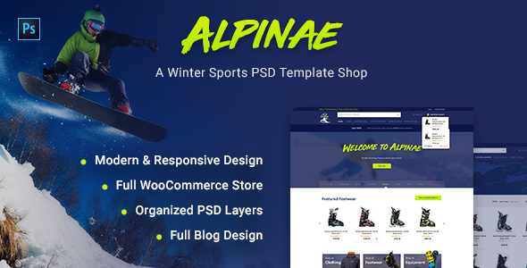 Alpinae - Winter Sports Shop PSD Template