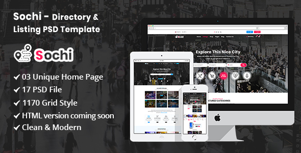 Sochi - Directory & Listing PSD Template