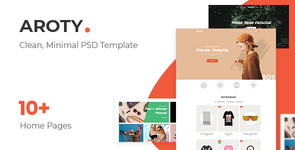 Aroty - Clean, Minimal Shop PSD Template