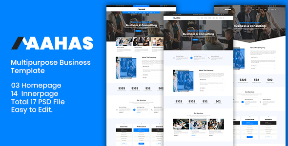 Aahas - Multipurpose Business Template listing image