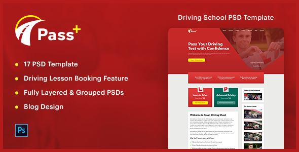 PassPlus - Driving School PSD Template