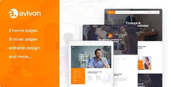 Avivon - Pure Business Consulting & Finance PSD Template