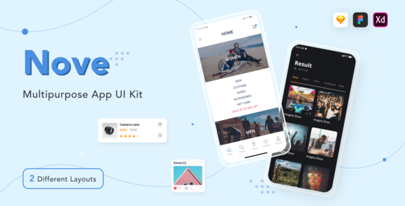 Nove - Mobile UI Kit of 125+ iOS Templates for Sketch