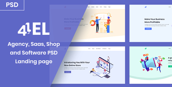 4EL - Agency, Saas, Shop and Software PSD Landing page