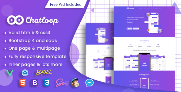 Chatloop - Vue JS App Landing Page