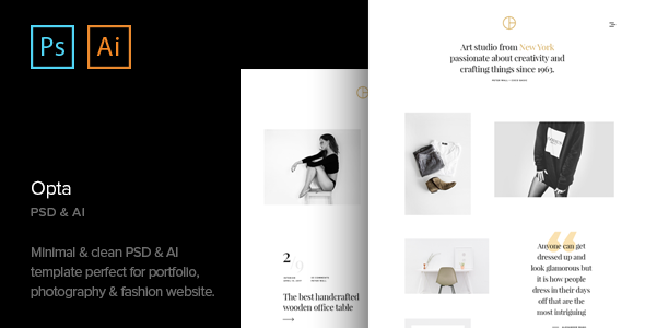 Preview image for Opta - Minimal Portfolio and Photography PSD Template