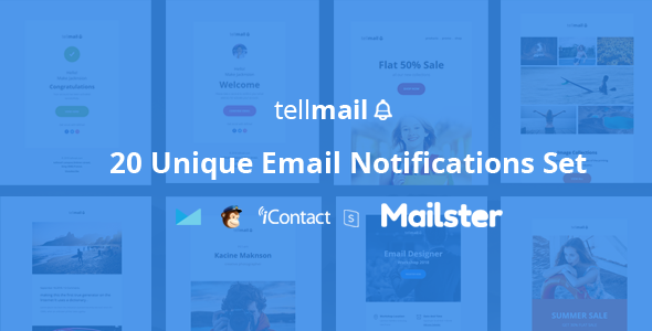 tellmail - 20 Unique Responsive Email Set + Online Access