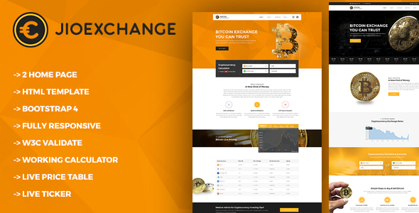 Preview image for Jioexchange - Bitcoin & ICO Cryptocurrency HTML Template
